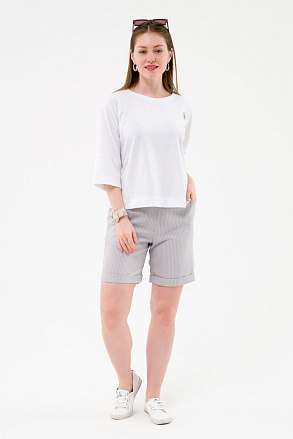 Шорты прямые с манжетами светло серый